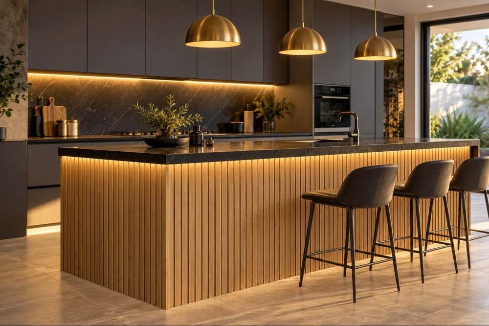 Cocina con WPC Wall Panel